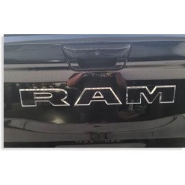 RAM Tailgate Emblem Overlay Decal Stickers 2025 Ram 1500 (Color: Gloss Black)