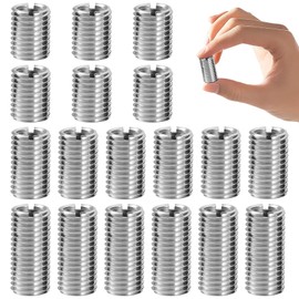 Pack of 18 Thread Adapters, Thread Insert M6, Threaded Sleeve M8 with Internal Thread, M8 to M6 Stainless Steel Reducing Nut Thread Sleeve, Repair Tool Fasteners, for Thread Repair