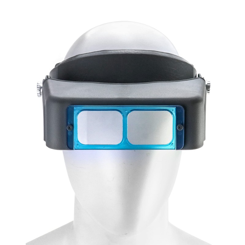 QWORK Headband Magnifier, Double Optical Lens Head-Mounted Reading Magnifier Hands