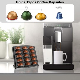 Beautyflier Coffee Pod Holder for Nespresso Vertuoline Capsules, 12 Capacity Coffee Pods Storage Organizer Stand, Coffee Capsule Storage Tray, Coffee Pod Storage Holder Drawer Insert, Stand Only