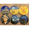 WOW DING Coasters for Drinks Ceramic Van Gogh Art Coasters