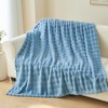 Deamsure Twin Blanket for Couch Blue 3D Bubble Fleece Soft