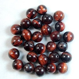 AD Beads Natural Gemstone Round Spacer Loose Beads (6mm 100pcs, Red Tiger's Eye)