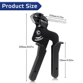 Rierousy Cable Tie Pliers, Cable Tie Gun Stainless Steel, Metal Cable Tie Tool Tools for Bundling Cables, Metal Cable Ties for Industry and Agriculture