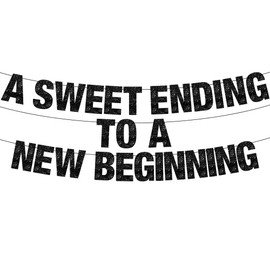 KatchOn, A Sweet Ending to a New Beginning Banner - 10 Feet No DIY | Black New Year Banner for Happy New Year Decorations 2025 | NYE Banner, New Years Banner 2025 | New Years Eve Party Supplies 2025