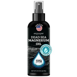 Aromasong Magnesium Spray - Extra Strength (23mg in Each Spritz) 8 Oz, Natural and Pure Magnesium Oil Spray - Made in The USA - for Leg Discomfort and Promotes a Calm Sleep