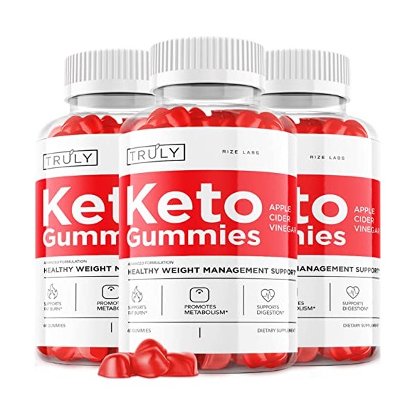 (3 Pack) Truly Keto ACV Gummies Truly Apply Cider Vinegar for Belly 1000 mg (180 Gummies)