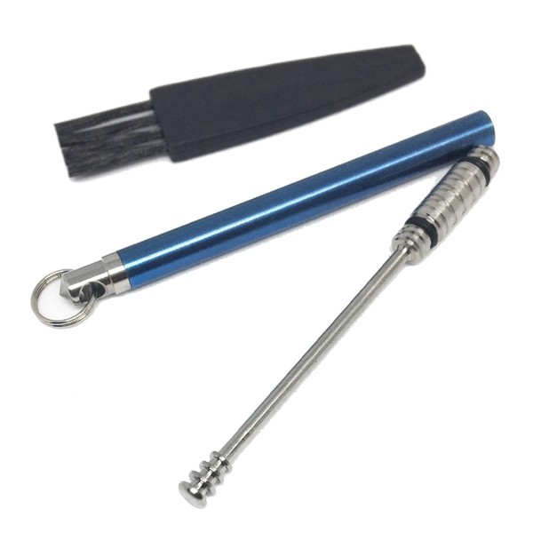 TAKES Titanium Earcakes Exquisite Key Chain Spiral Mikami Portable 360 Degree (Blue)