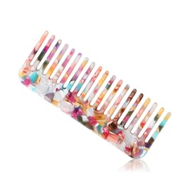 Rumyve Wide Tooth Comb Honeycomb Acetate Comb,Big Head Hair Untangling Comb,Curly Hair Wet and Dry Comb,Wide Brush for Curly Thick Curly Wavy Hair（Multicolor）
