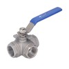3 Way Ball Valve 1in 304 Stainless Steel Female T