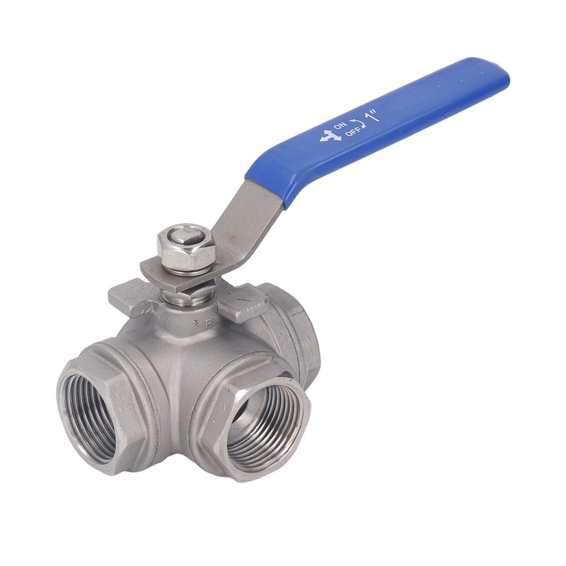 3 Way Ball Valve 1in 304 Stainless Steel Female T