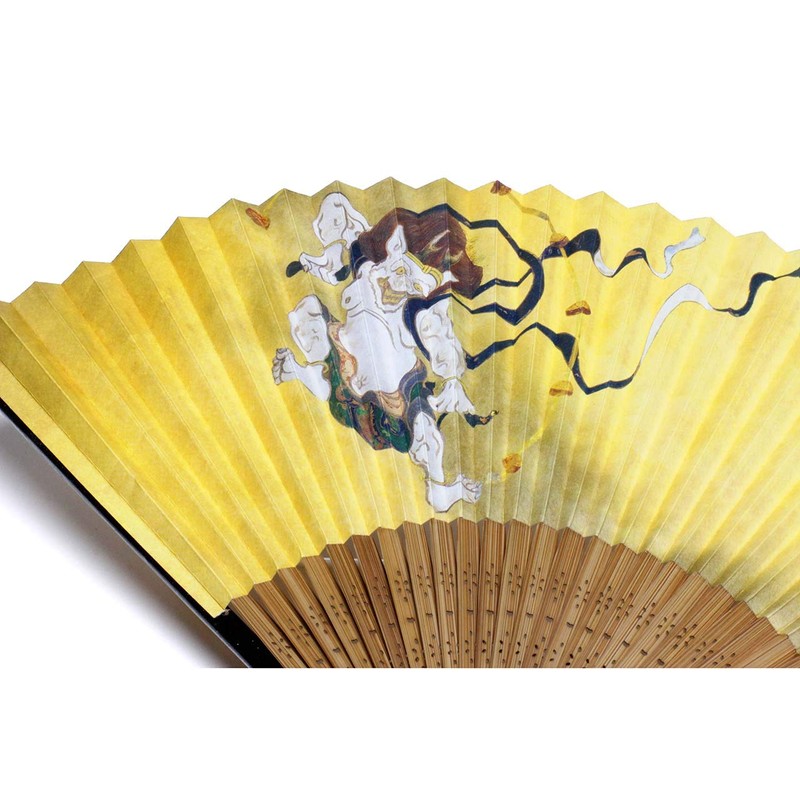 谷口松雄堂 [わがみ小路] 扇子 (琳派扇子 風神雷神 紳士用) 江戸絵画の傑作が扇子に！　お土産・プレゼントにおすすめです