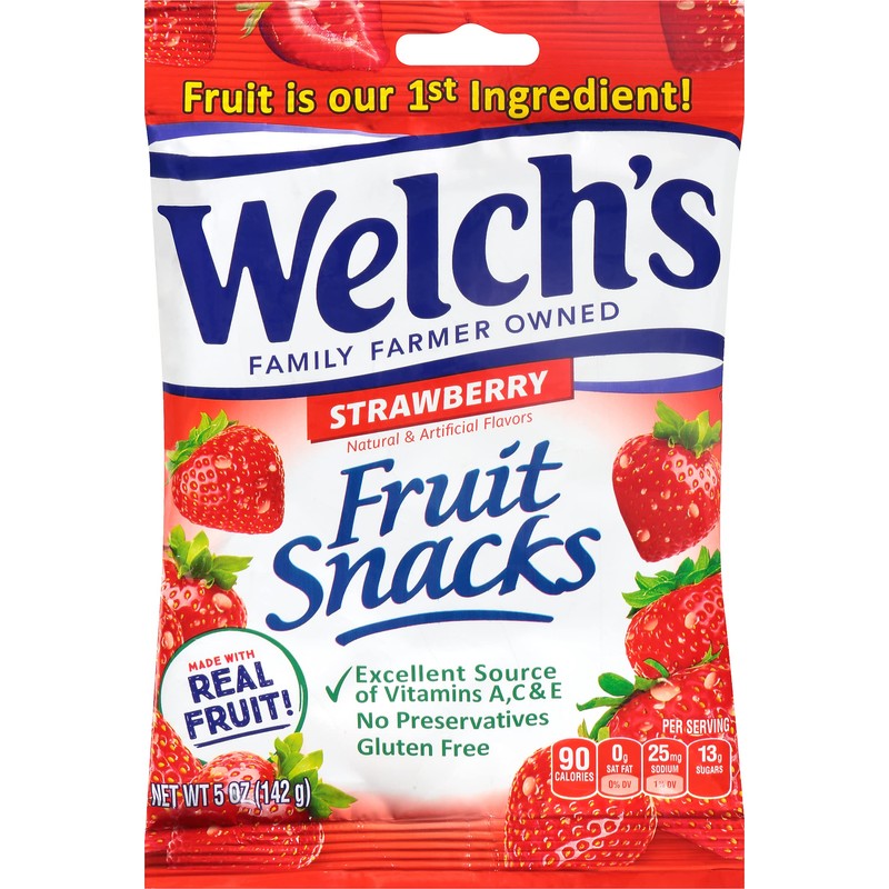 Welch's, Strawberry Fruit Snacks, 5 Ounce