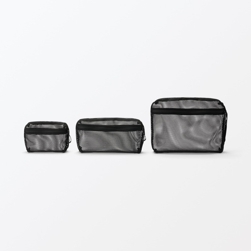 MUJI 84730306 3D Mesh Case, Black, L, Approx. 8.3 x