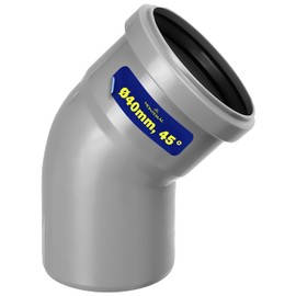 Elbow for Drain Pipe with 45 Degree Angle Diameter 40 mm Made of Polypropylene MONTERAL