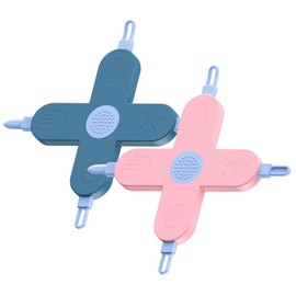 Royal Angels 4-in-1 Nose, Nail & Ear Wax Picker, Safely Clean Baby Ear Wax, Baby Booger & Nail Tips (2 Pcs in Box) (Blue Pink)