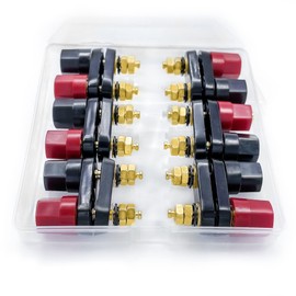 Lewttyer 4mm Copper 2 Way Banana Socket Connectors Speaker Amplifier Video Terminals Dual Gold Plated Insulated Terminals (Pack of 6)