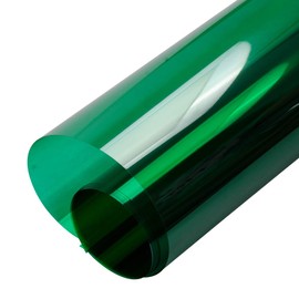 HOHOFILM Transparent Colored Window Decorative Tint Self Adhesive Green Window Film for Home Sun Blocking Anti UV Stained Glass Film,35.4Inch x 16.4Feet