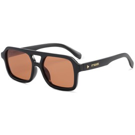 SOJOS Retro Aviator Sunglasses for Womens Mens Polarized Trendy Rectangle Designer Inspired Shades 80s 90s Sun Glasses SJ2342