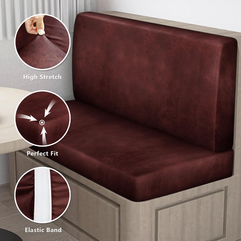 ANARACHON Leather Look RV Dinette Cushion Covers - Stretchable Camper