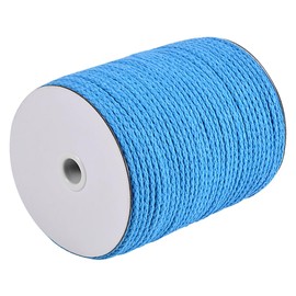 CAQUBO 6mm Cotton Braided Macrame Cord 96 Yards (288 Ft) Sky Blue - Heavy Duty & Fray-Resistant Rope for Macrame Beginners, Wall Hanging, Plant Hangers and DIY Crafts