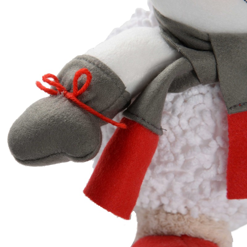 WeRChristmas Sitting Snowman Christmas Decoration - 30 cm, Multi-Colour
