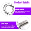 JatilEr Pack of 2 M10 x 18 Eye Bolts, Stainless