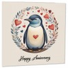 Penguin Anniversary Card - Happy Anniversary - For Husband Wife