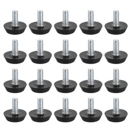 uxcell 20Pcs M6 Furniture Feet Levelers, Zinc-Plated Carbon Steel 21mm Adjustable Antislip Furniture Feet Threaded Screw-in, Furniture Glide Replacement for Table, Chair, Furniture Legs