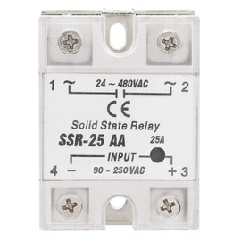Akozon Solid State Relay Ssr-25 Aa 25A Solid State Relay Module Ssr Ac-Ac Input 90-250V Ac Output 24-480V Ac
