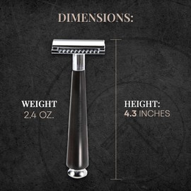 Complete Safety Razor Kit - Includes Ebony Wood Safety Razor, Closed Comb Double Edge Razor, Safety Razor Stand, Ebony Wood Shaving Brush, Organic Soap, Shaving Bowl, Shaving Kit For Men, Great Gift