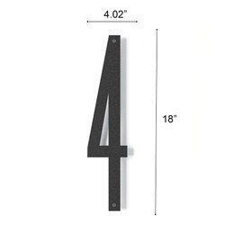 18 Inch Modern Floating House Numbers | Large Metal House Numbers for Outdoors | Black Coated Rust-Proof Home Address Numbers