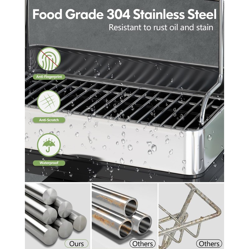 Extra Large Two Tier Stainless Steel Dish Drainer Drying Rack