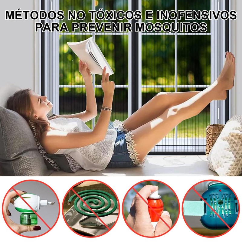 Mosquitera para Ventana, Mosquitera 130x150cm, Mosquitera Autoadhesiva para Ventana con