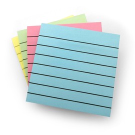 Sticky Notes Lined | Post it Sticky Notes Pastel Colours | Strong Sticky Notepads | To Do List Pads | Notepads for Home Office and School | Memo Pads | Pack of 4 | 100 Sheets per Pad