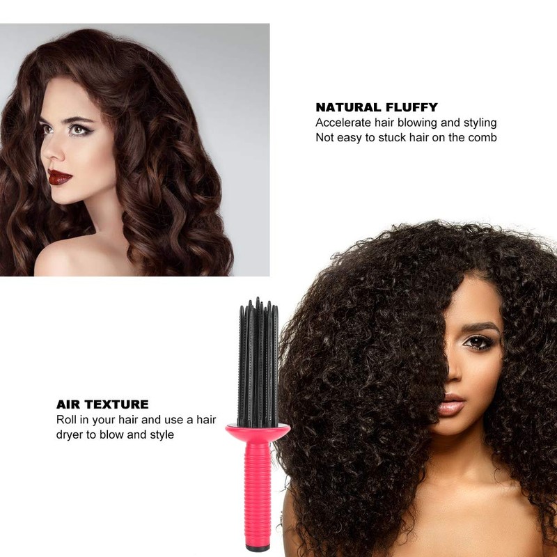 2 x Hair Fluffy Curling Roll Comb, Non-Slip Curling Wall