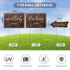 9-Piece Wedding This Way Sign Kit, Double-Sided Wooden Wedding Direction