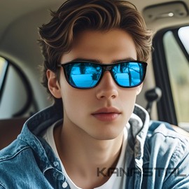 KANASTAL Men's Sunglasses, Polarized Sports, UV 400, UV Protection, Driving, Running, Driving, Fishing, Bicycle, Sports & Outdoors, Fashionable, Ultra Lightweight, Large Size, Classic, Black, A7: High