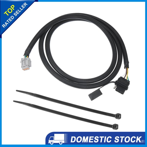 X AUTOHAUX 4 Way Flat Trailer Wiring Harness Plug for