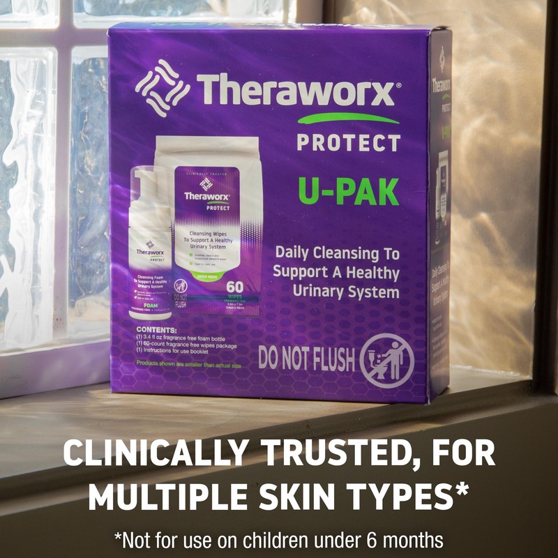 Theraworx Protect U-Pak 60-Ct Wipes & Hygiene Foam 3.4 oz