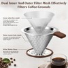 Pour Over Coffee Dripper, Stainless Steel Coffee Filter 600 Mesh