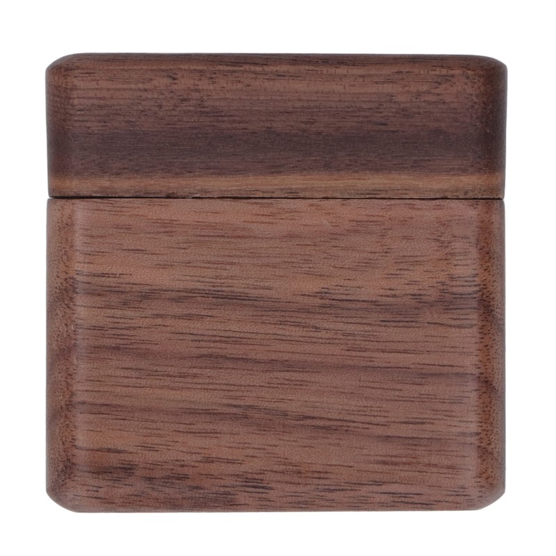 Ring Box Walnut Magnetic Cover Inlay Fleece Portable Wooden Wedding