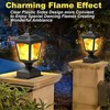 2-Pack Solar Fence Post Lights with Flickering Flame – Waterproof