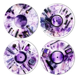 TracyArt Purple Decorations, Vanity Decor - Girls Room Wall Decor, Bedroom Decor for Teen Girls, 4 Pcs 12"
