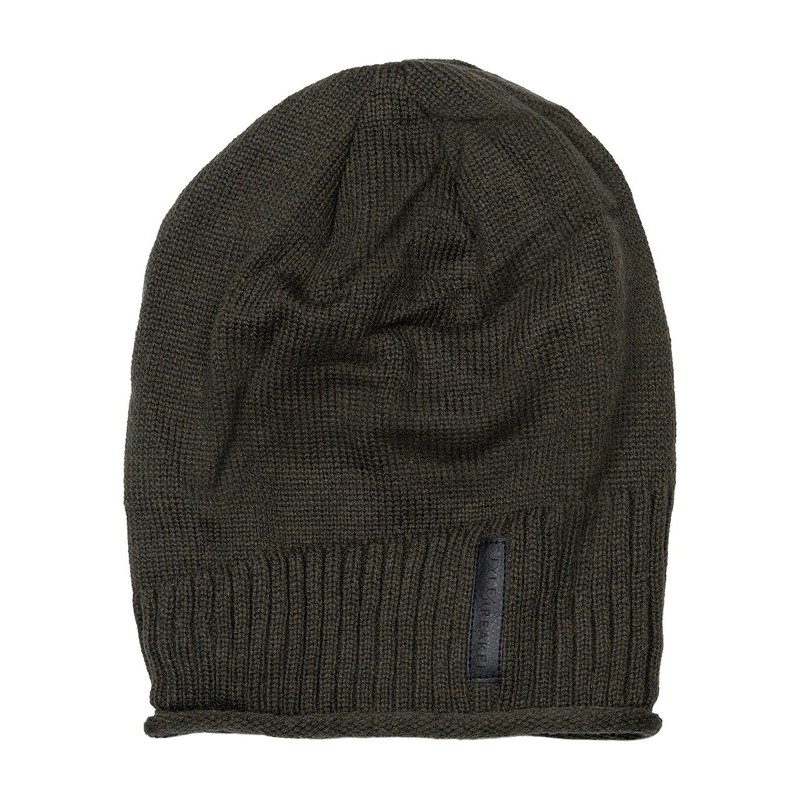 styleBREAKER 04024065 Warm Fine Knit Beanie Hat with Woven Pattern