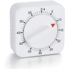 White Timer, 60 Minutes Kitchen Cook Square Timer Mechanical Countdown