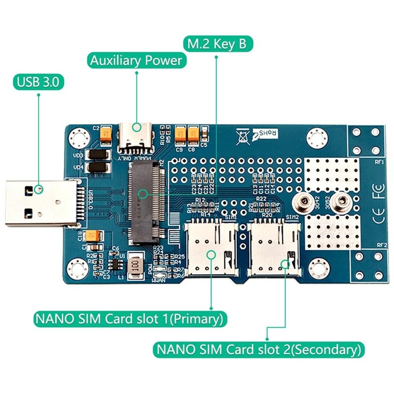 Snblzhef M. 2 to USB 3.0 Adapter with Dual Nano