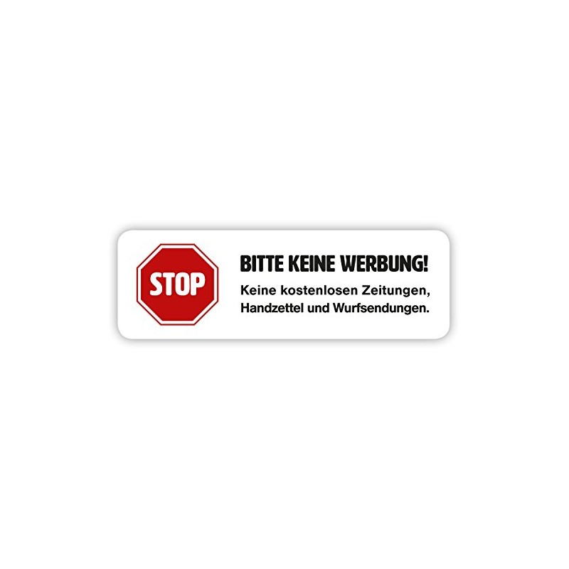 Magnetic Sign "Bitte keine Werbung!" in White for Your Letterbox