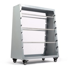 Baoz Wire Spool Rack Wire Cable Dispenser with 6 Rods Multiple Axle Cable Caddy on Wheels Wiring Spool Holder Storage Cart for Electrical Industrial,300lbs Capacity,Gray