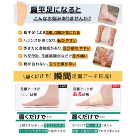 Flat Foot Supporter, Arch Support, 2023 Model, Foot Arch Supporter, Protective Pad, Built-in Latex Cushion, Foot Supporter, Comfortable, Instep, Arch Socks, Elastic, Walking, Sports, Standing, Running, Climbing, Unisex (XL)